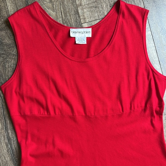 Bloomingdale's Red A-Line Maxi Dress V-Neck Sleeveless - Picture 2 of 6